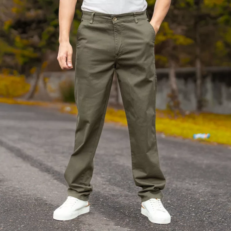 شلوار کتان مردانه پولو سبز کد 27894