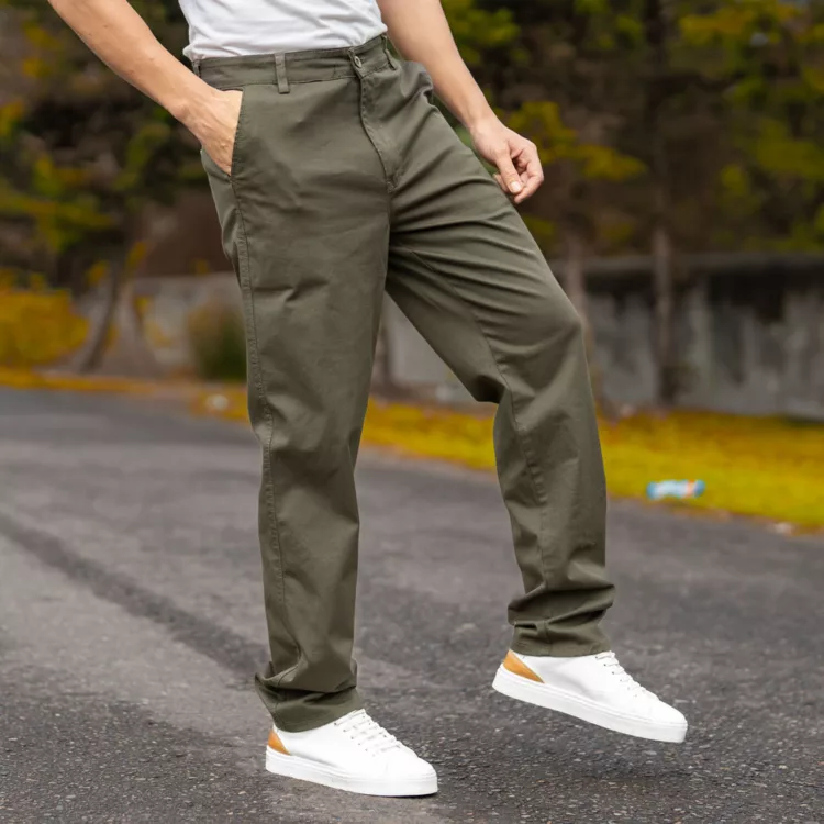 شلوار کتان مردانه پولو سبز کد 27894