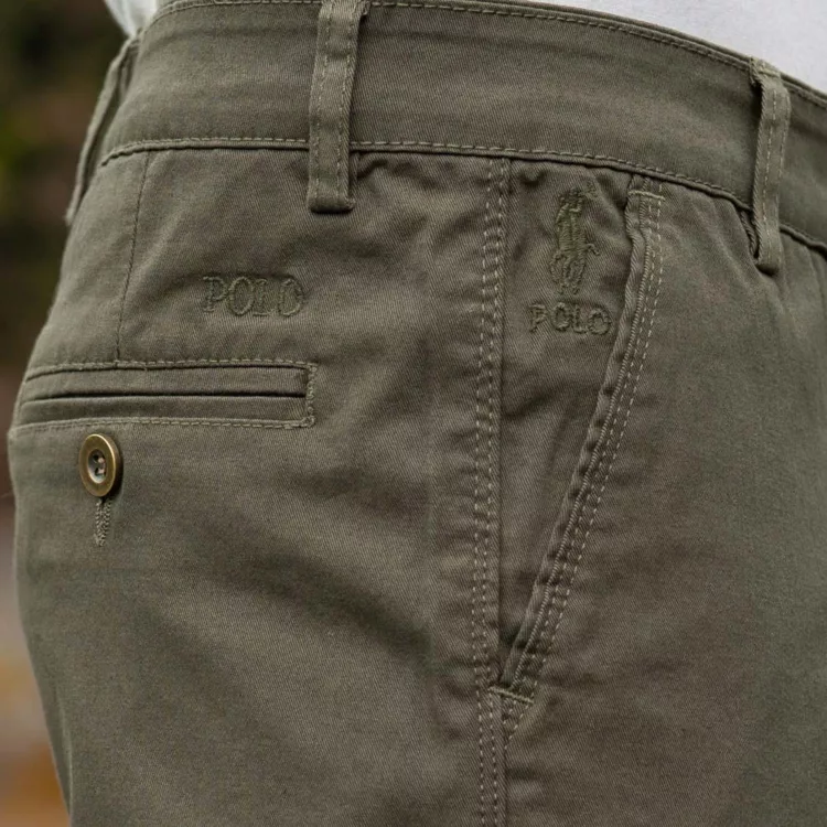 شلوار کتان مردانه پولو سبز کد 27894