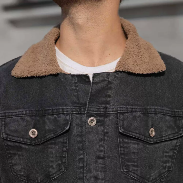 کت جین مردانه ذغالی کد 27942