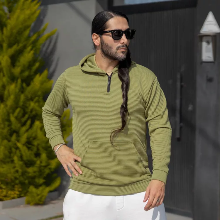 هودی نیم زیپ مردانه کد 27940
