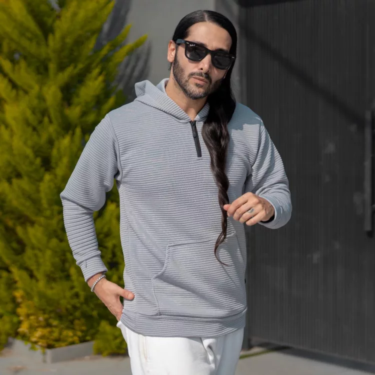 هودی نیم زیپ مردانه کد 27940