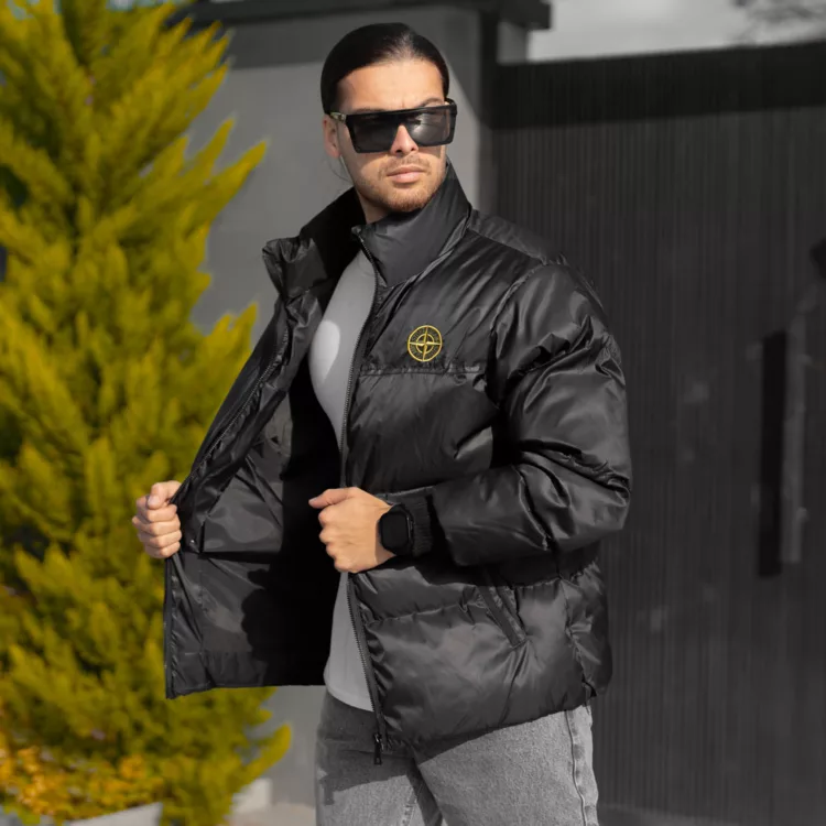 کاپشن مردانه استون آیلند مشکی کد 27946