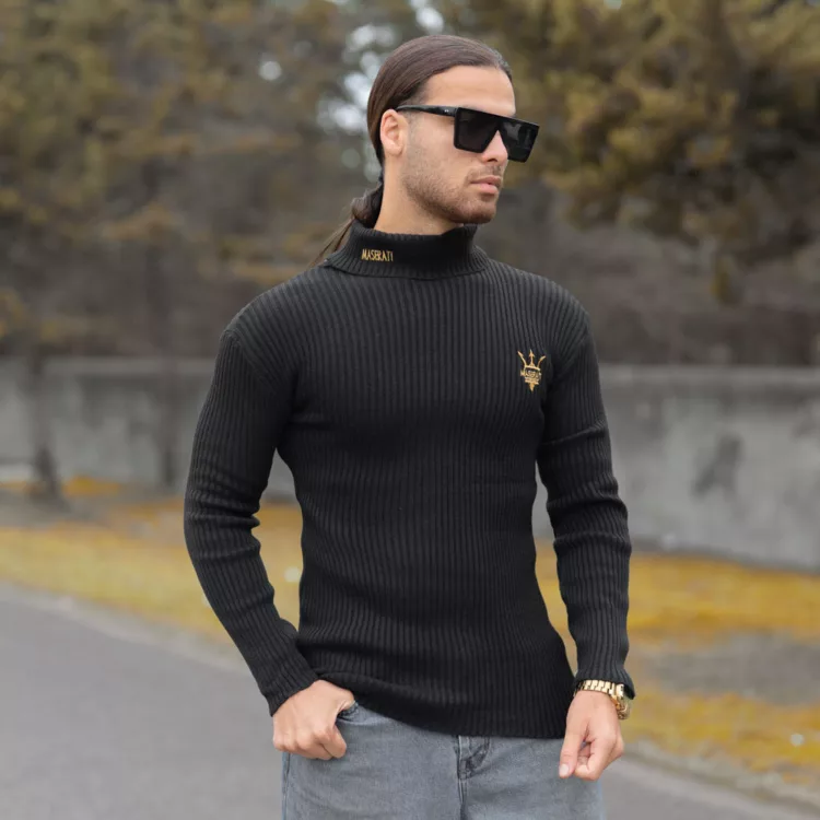 بافت مردانه یقه اسکی مازراتی کد 17756