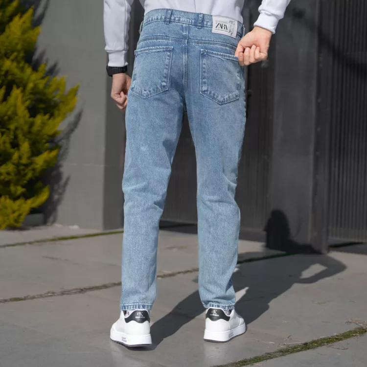 شلوار جین مردانه مام آبی کد 27997