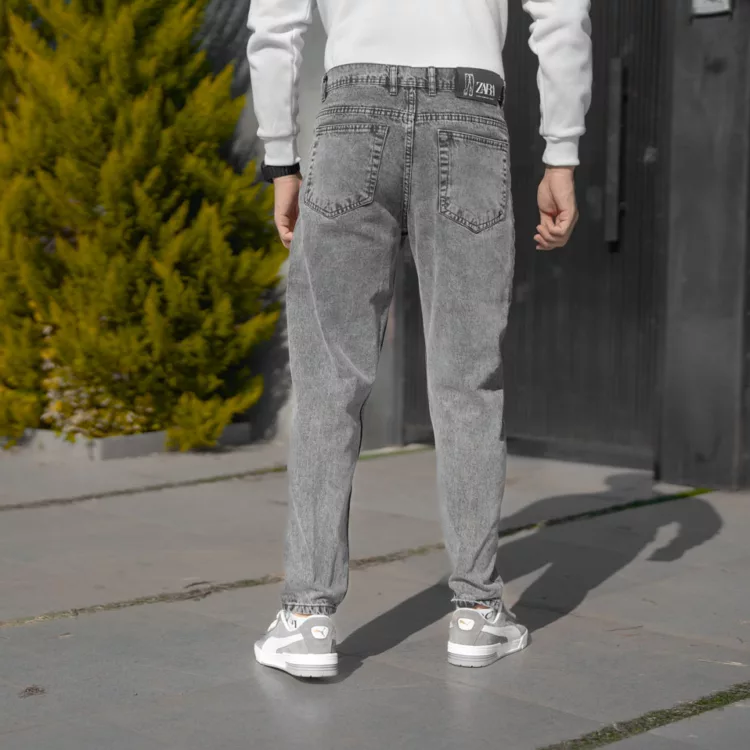 شلوار جین مردانه مام خاکستری کد 27996