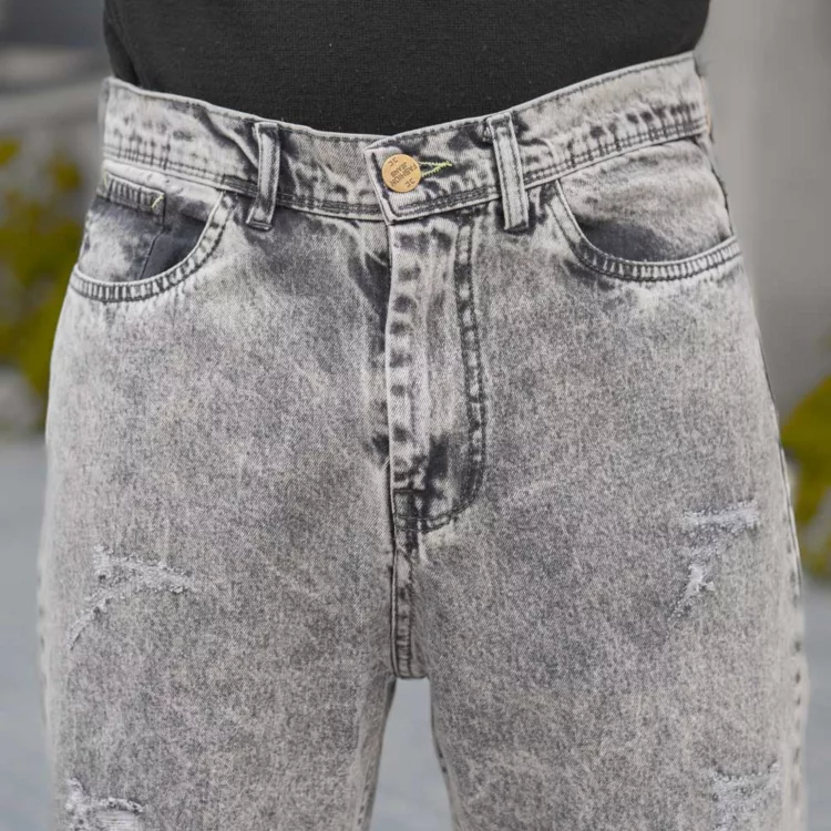 شلوار جین مردانه بگ خاکستری کد 28031