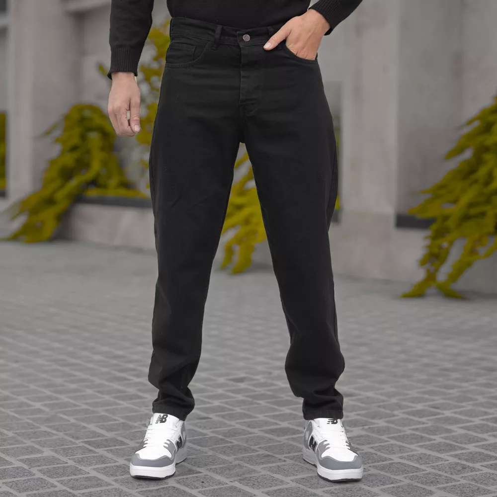 شلوار جین مردانه مام مشکی کد 28006