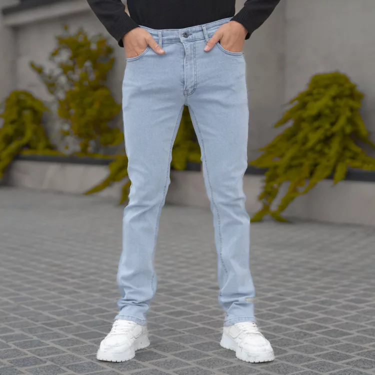 شلوار جین مردانه آبی روشن کد 28024