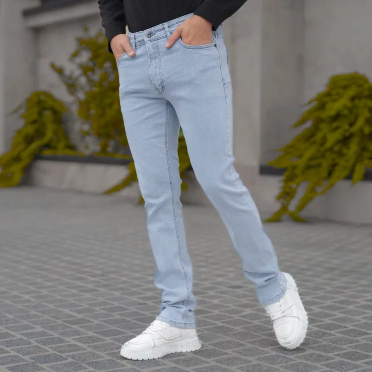 شلوار جین مردانه آبی روشن کد 28024