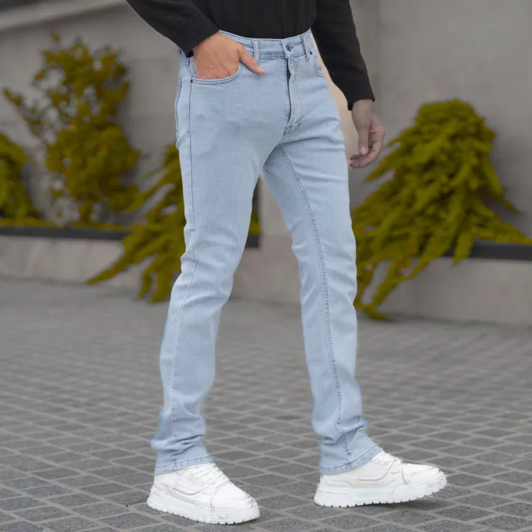 شلوار جین مردانه آبی روشن کد 28024