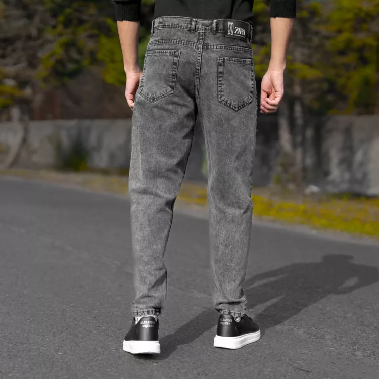 شلوار جین مردانه مام خاکستری کد 28007