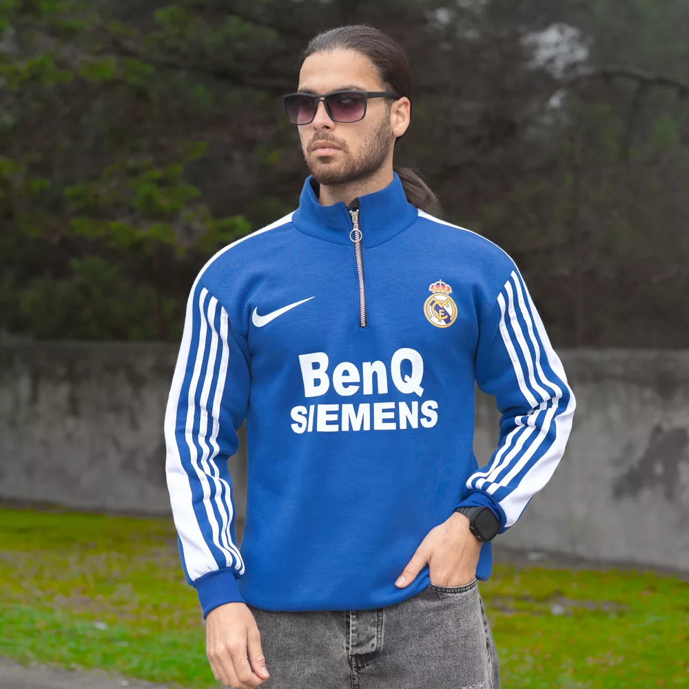 تیشرت نیم زیپ مردانه رئال مادرید کد 28047