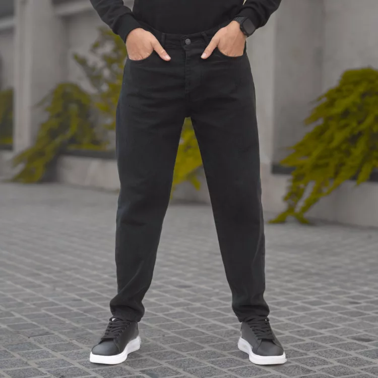 شلوار جین مردانه مام مشکی کد 28066