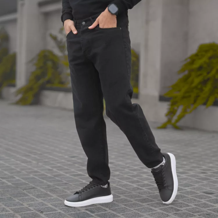 شلوار جین مردانه مام مشکی کد 28066