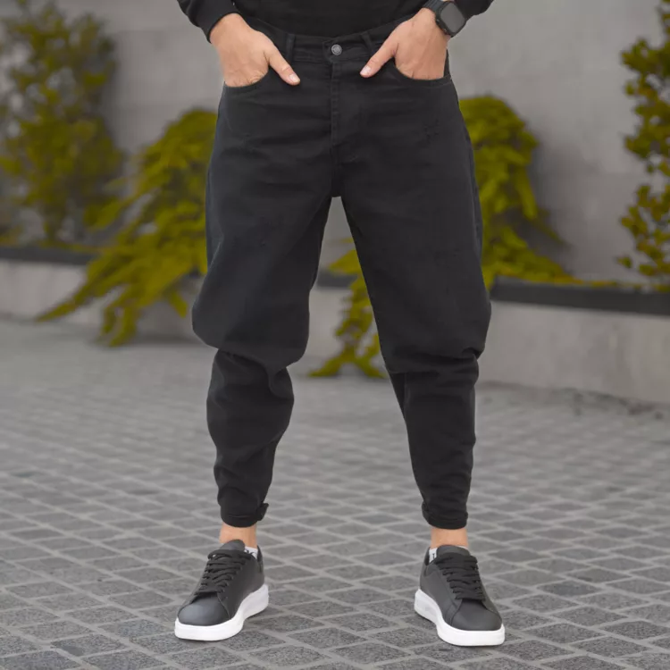 شلوار جین مردانه مام مشکی کد 28066