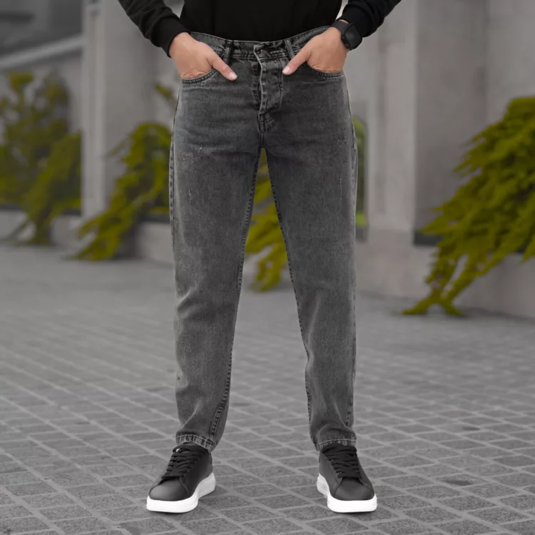 شلوار جین مردانه مام ذغالی کد 28063