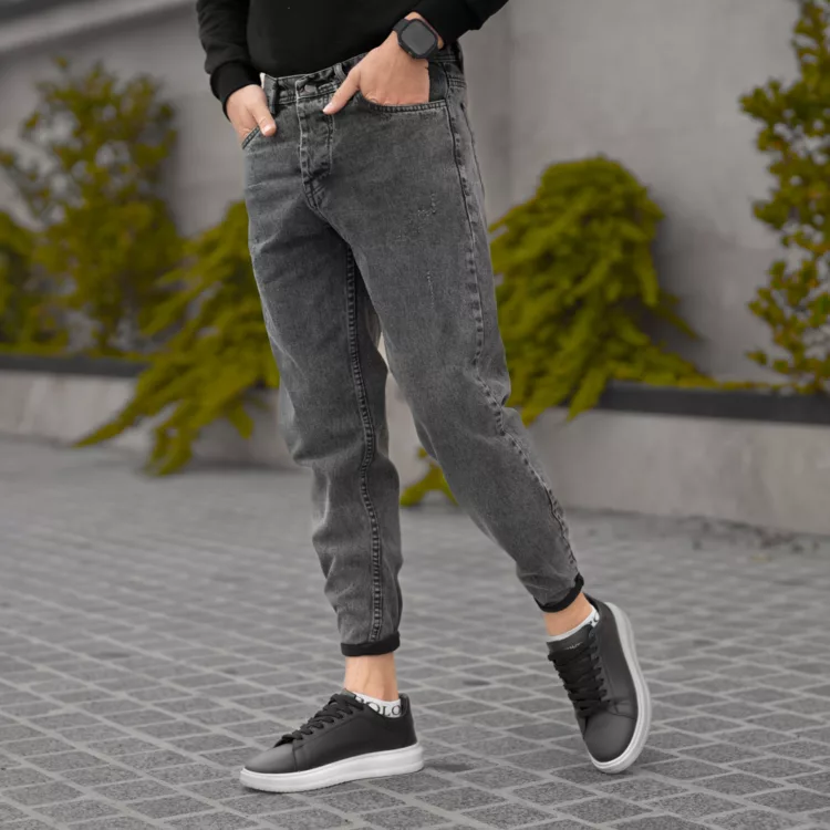 شلوار جین مردانه مام ذغالی کد 28063