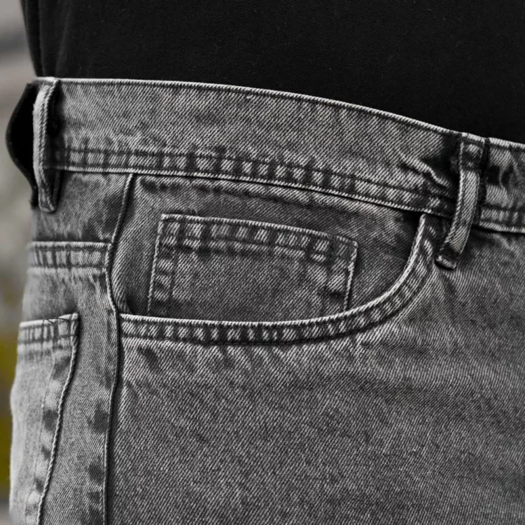 شلوار جین مردانه مام ذغالی کد 28063