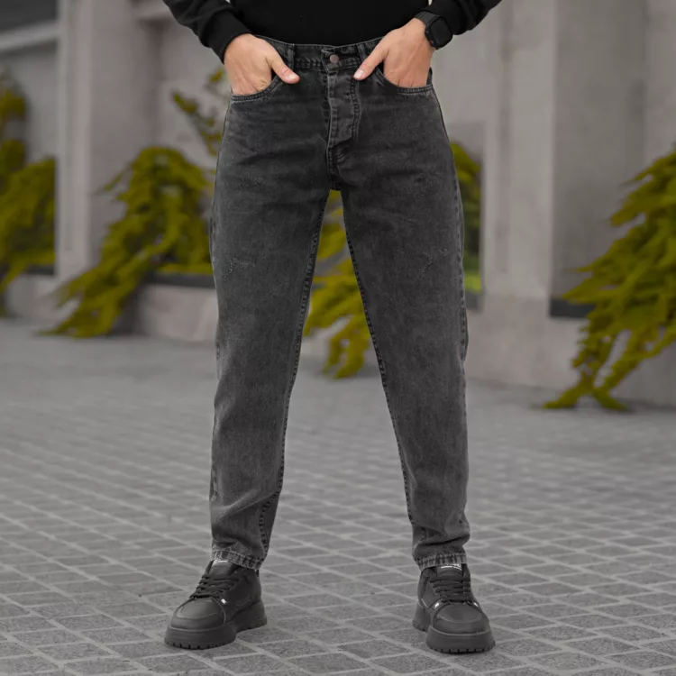 شلوار جین مردانه مام ذغالی کد 28064