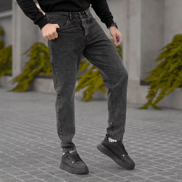 شلوار جین مردانه مام ذغالی کد 28064