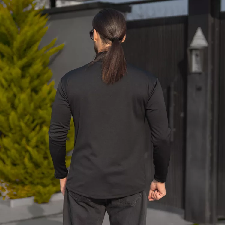 تیشرت یقه دار مردانه مشکی کد 27709