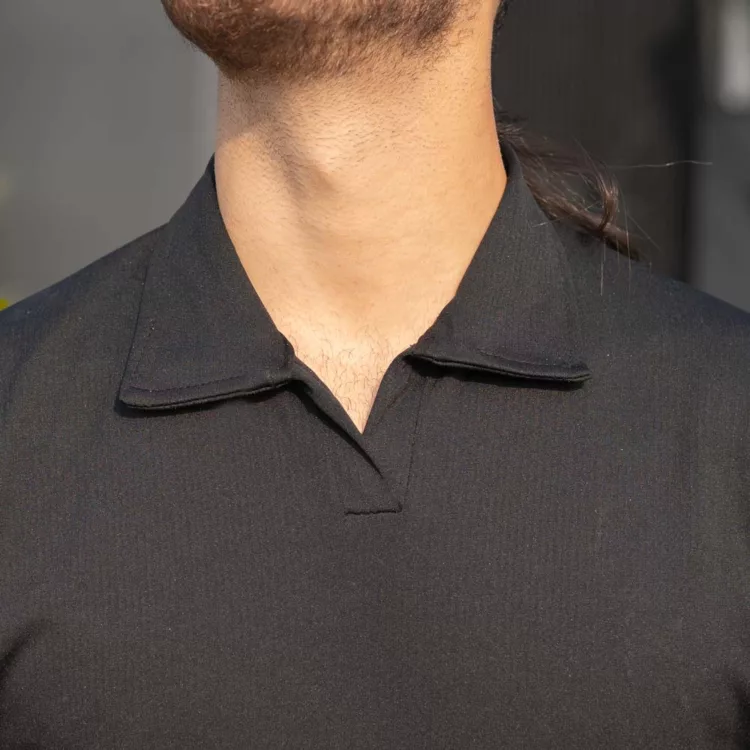 تیشرت یقه دار مردانه مشکی کد 27709