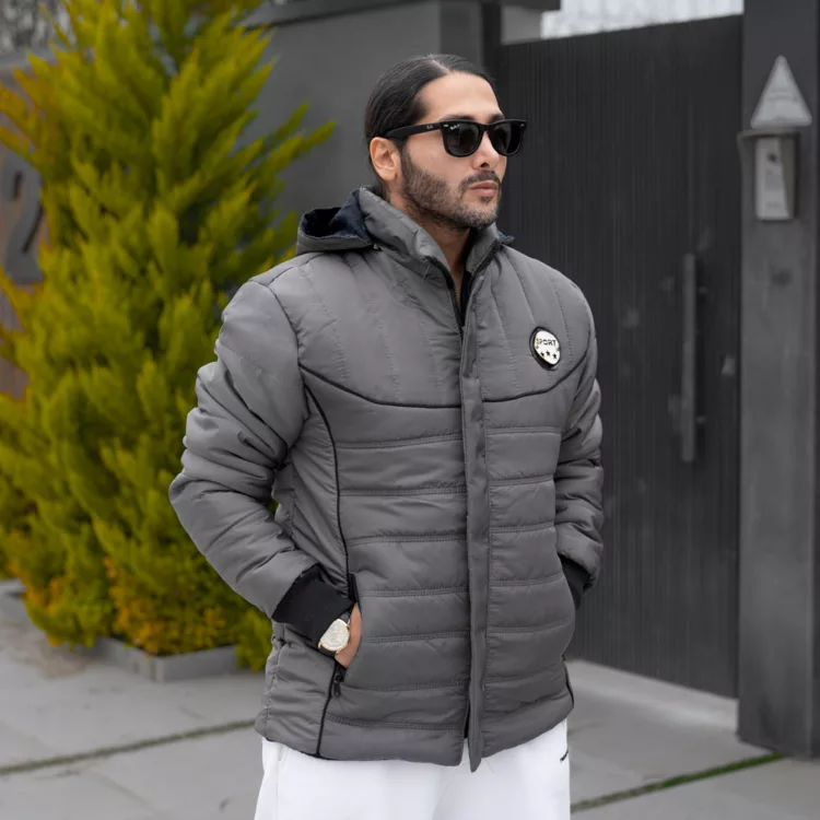 کاپشن مردانه کلاهدار کد 28080