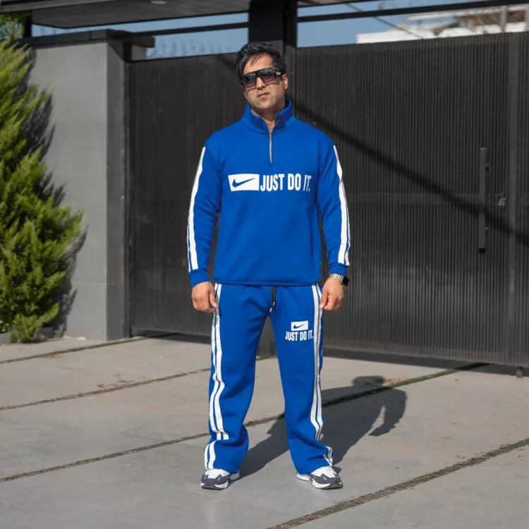 ست تیشرت و شلوار مردانه نیم زیپ نایک کد 28138