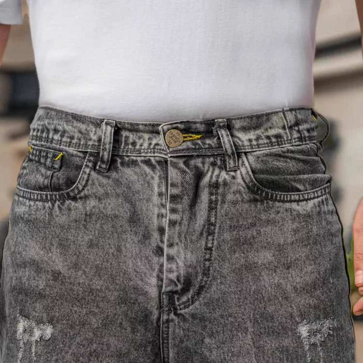 شلوار جین مردانه بگ خاکستری کد 28042