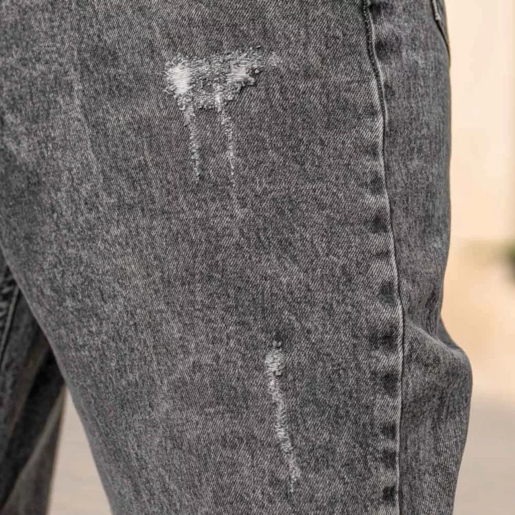 شلوار جین مردانه بگ خاکستری کد 28042