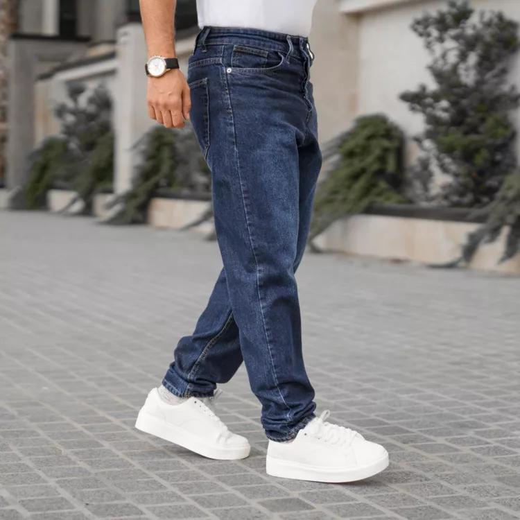 شلوار جین مردانه مام آبی تیره کد 28131