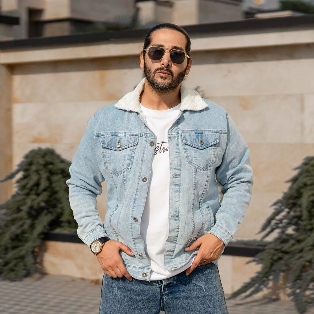 کت جین مردانه آبی روشن کد 28155