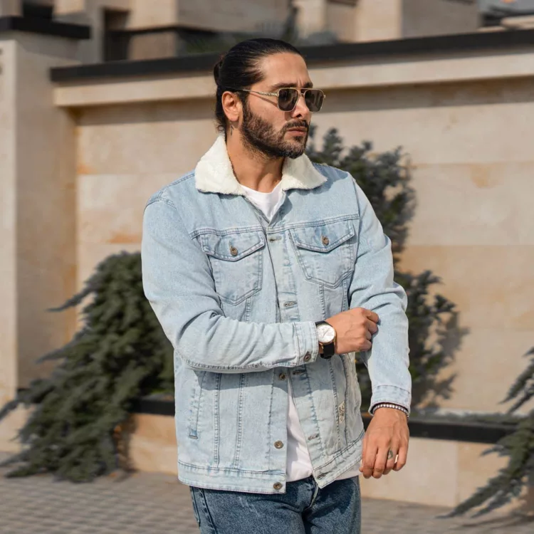 کت جین مردانه آبی روشن کد 28155