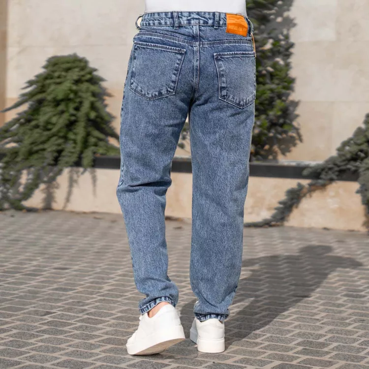 شلوار جین مردانه مام آبی کد 28113