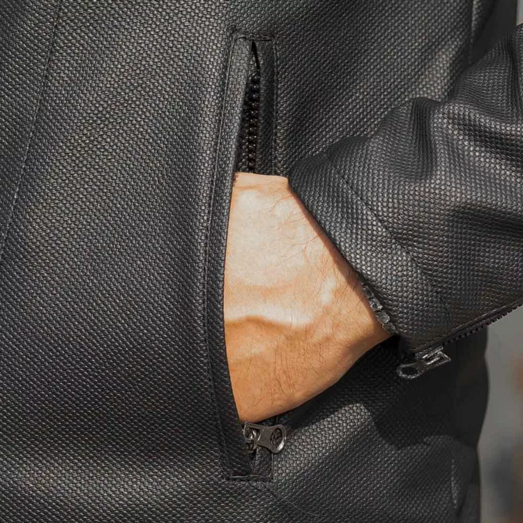 کاپشن مردانه چرم مشکی کد 28197