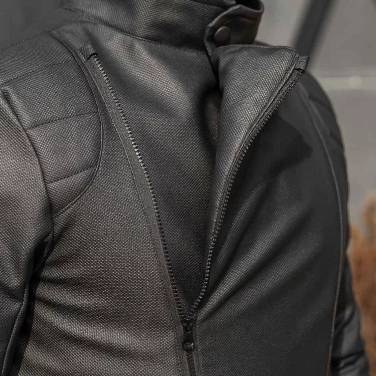 کاپشن مردانه چرم مشکی کد 28197