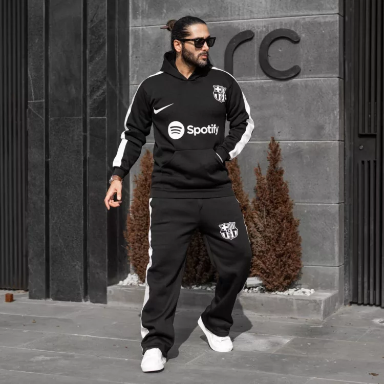 ست هودی و شلوار مردانه بارسلونا کد 28199