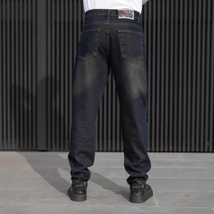 شلوار جین مردانه مام سرمه ای کد 28116