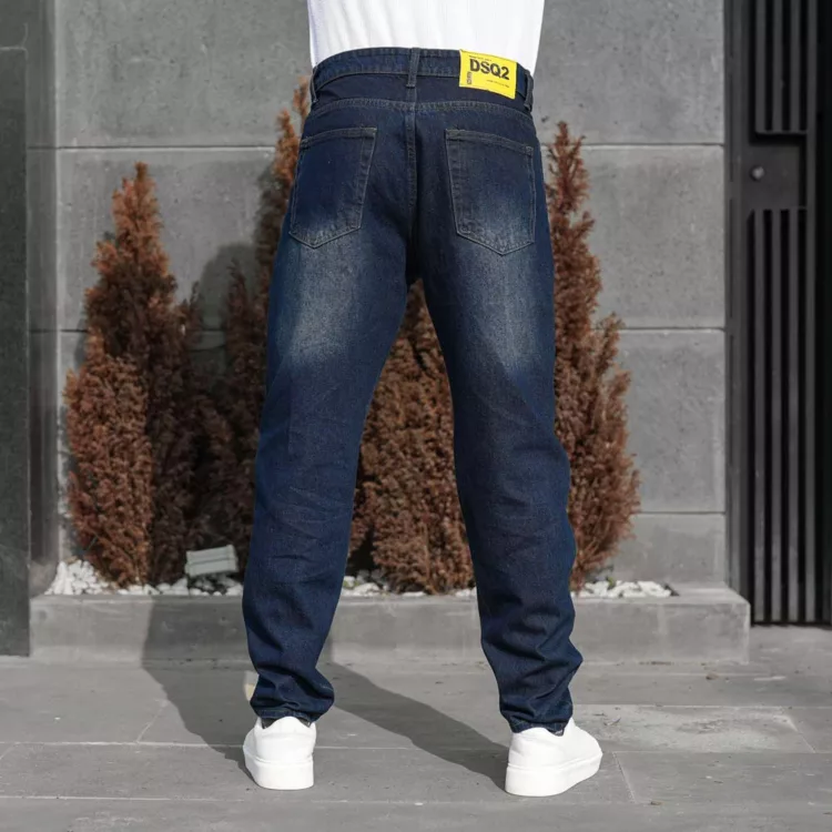 شلوار جین مردانه مام آبی تیره کد 28134