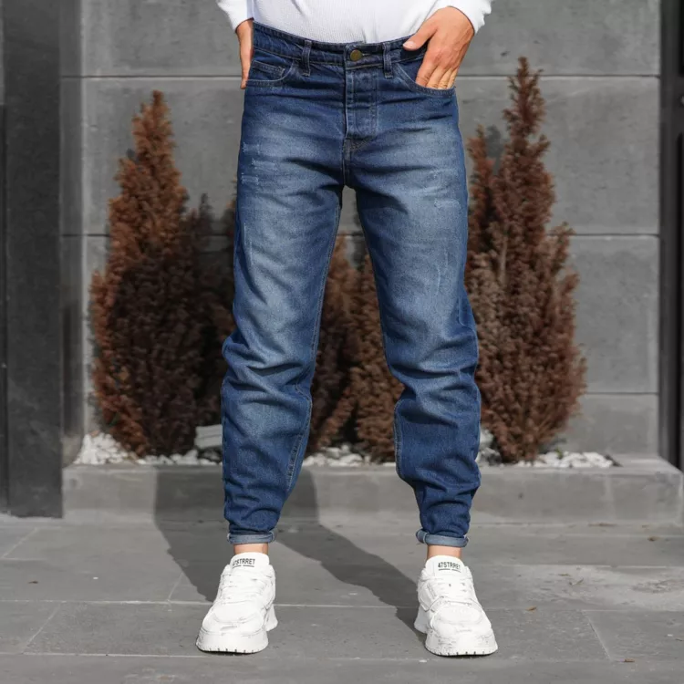 شلوار جین مردانه مام آبی کد 28135