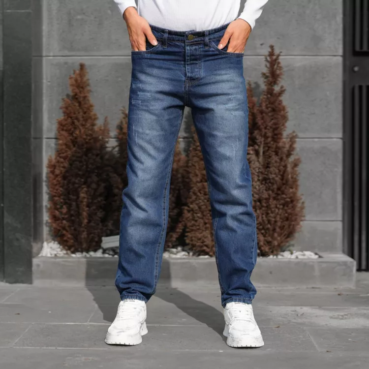 شلوار جین مردانه مام آبی کد 28135