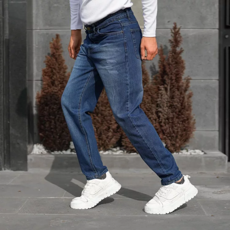 شلوار جین مردانه مام آبی کد 28135