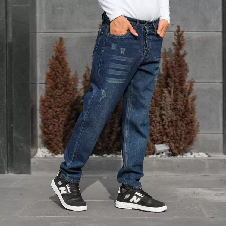 شلوار جین مردانه مام آبی تیره کد 28132