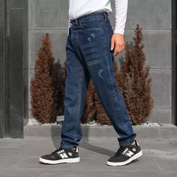 شلوار جین مردانه مام آبی تیره کد 28132