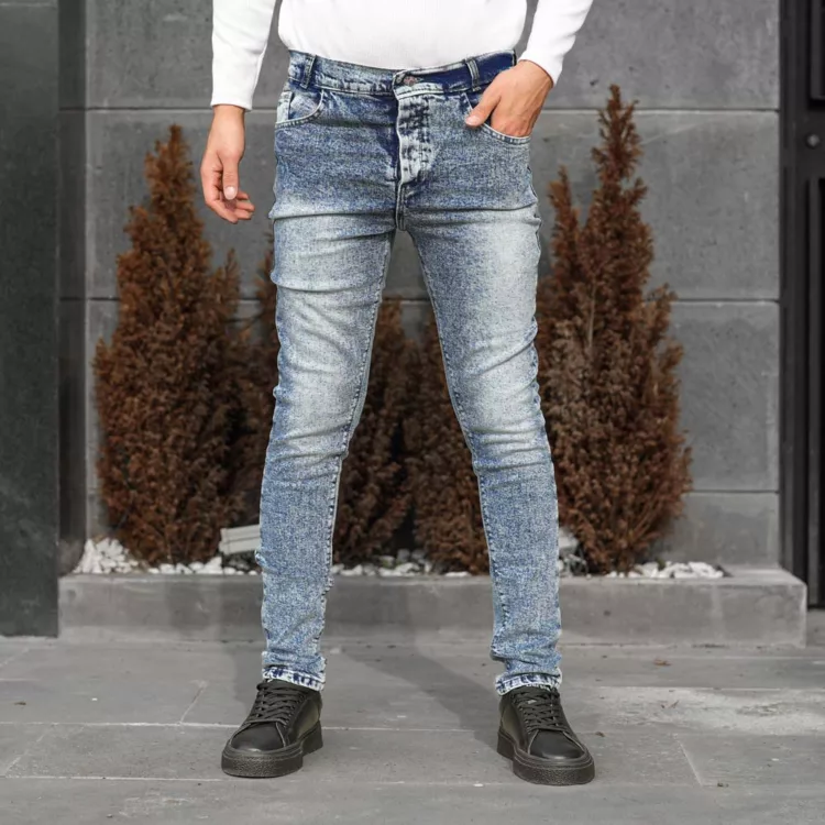 شلوار جین مردانه آبی کد 28112