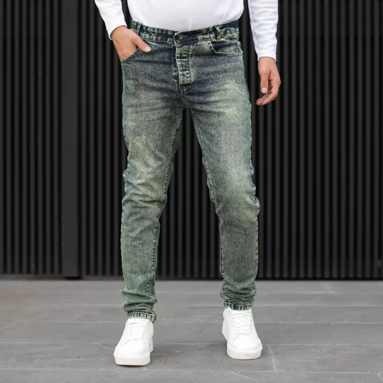 شلوار جین مردانه آبی کد 28115