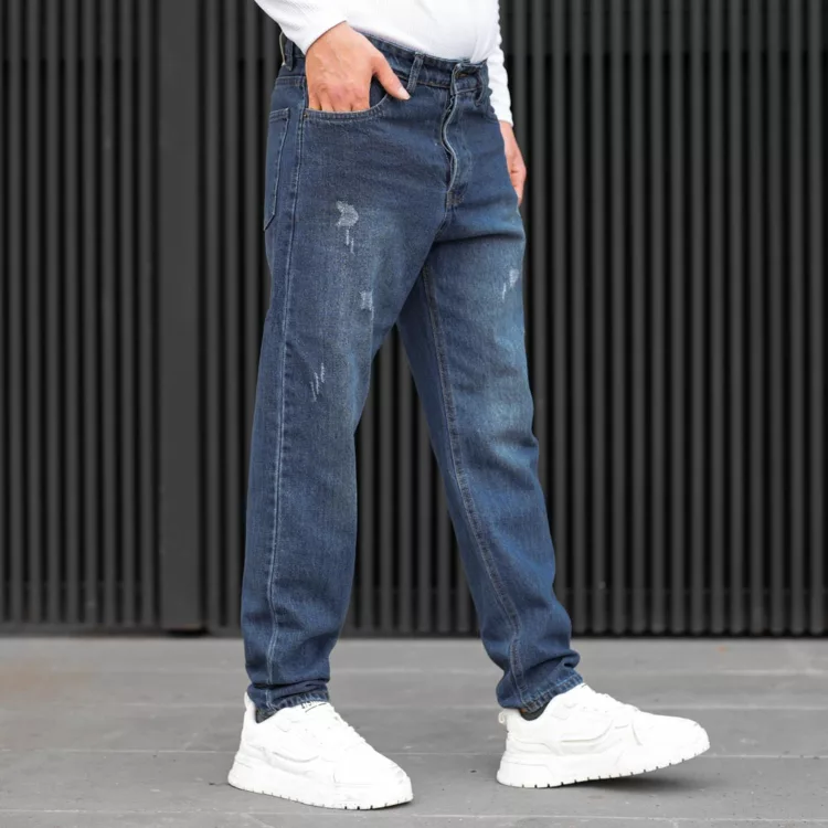 شلوار جین مردانه مام آبی کد 28133