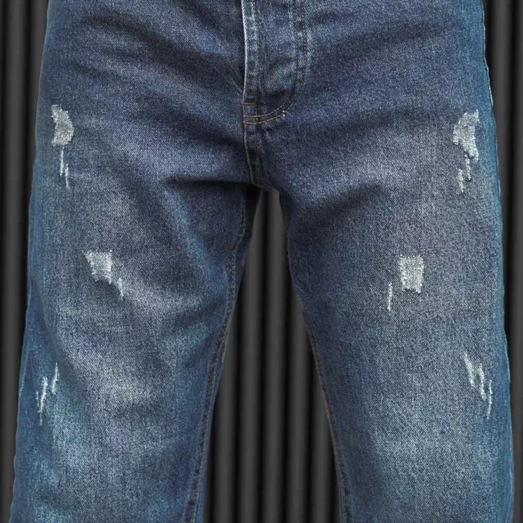 شلوار جین مردانه مام آبی کد 28133