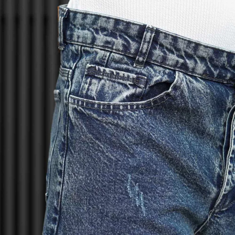 شلوار جین مردانه مام آبی کد 28114